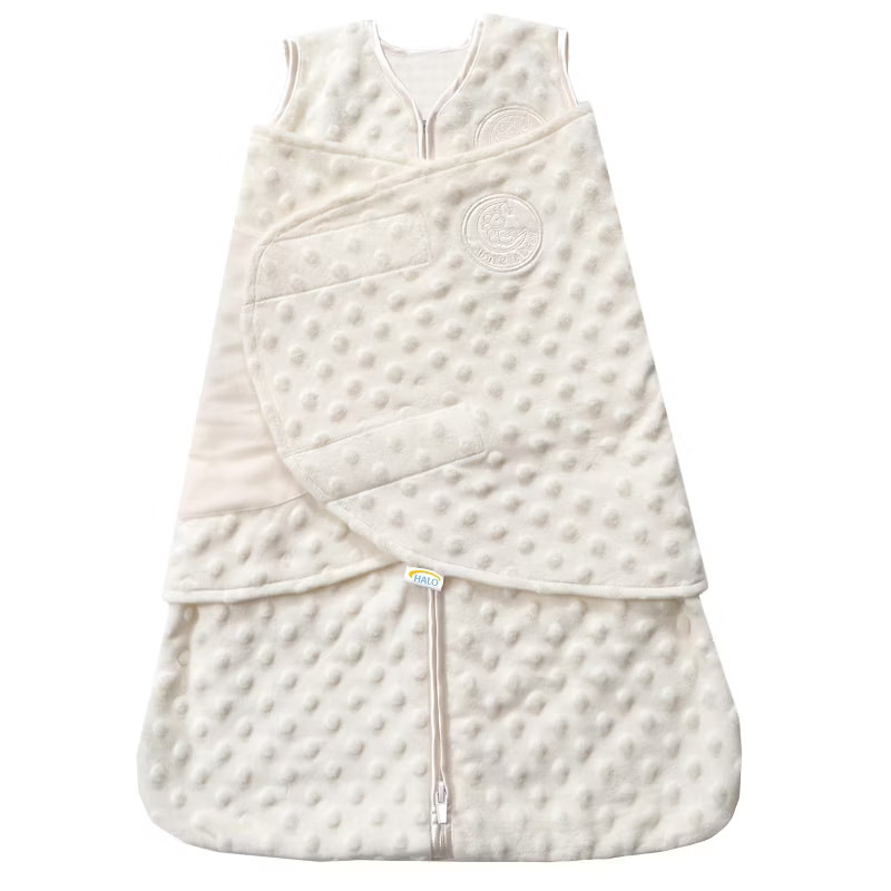 HALO SleepSack Swaddle Wrap Plushy Dot Velboa - Cream Newborn | Target