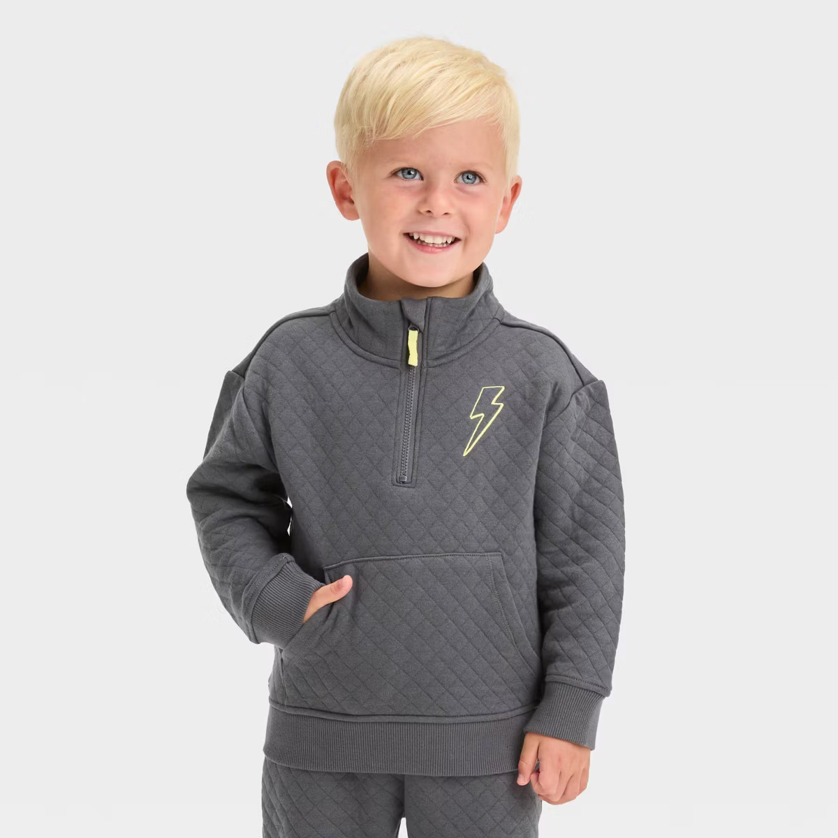 Grayson Mini Toddler Boys' Quilted Half Zip Pullover Sweatshirt | Target