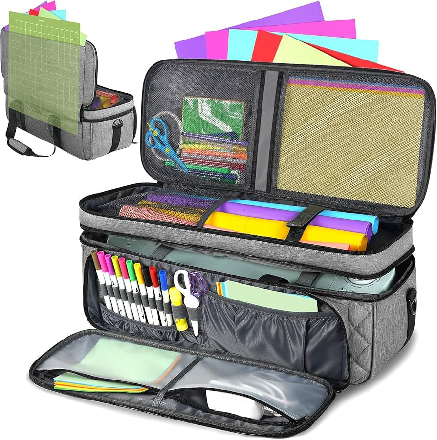 Double-Layer Carrying Case for Cricut Die Cut Machine, Water-Resistant Carrying Bag with Cutting ... | Amazon (US)