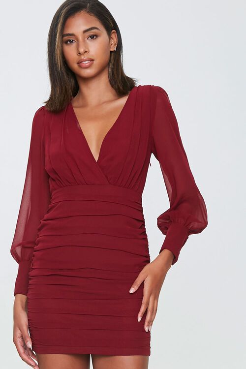 Ruched Surplice Mini Dress | Forever 21 (US)