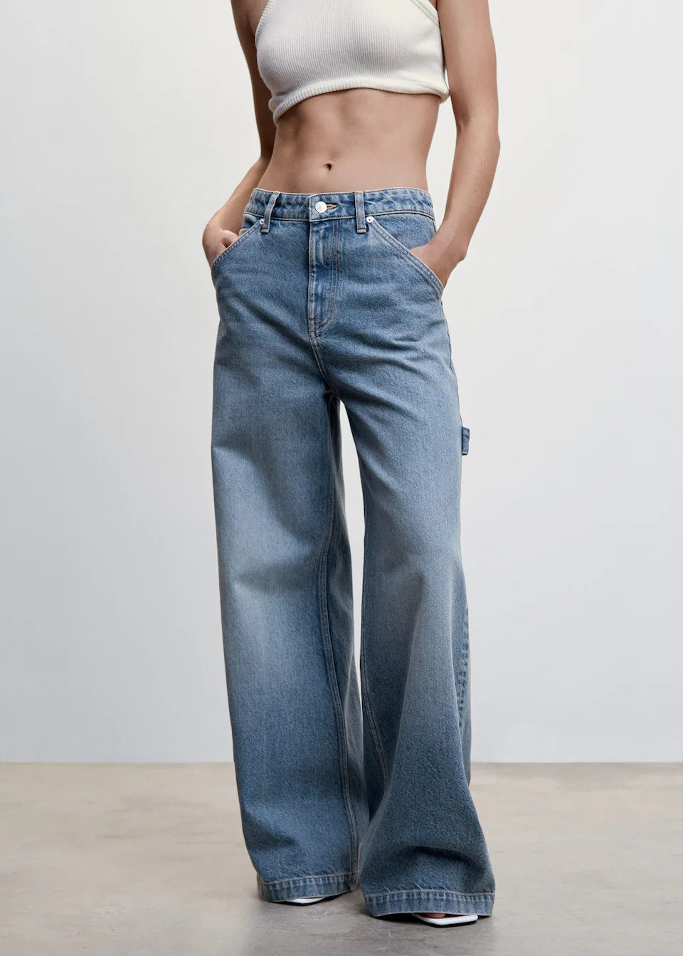 Low waist wideleg jeans | MANGO (US)