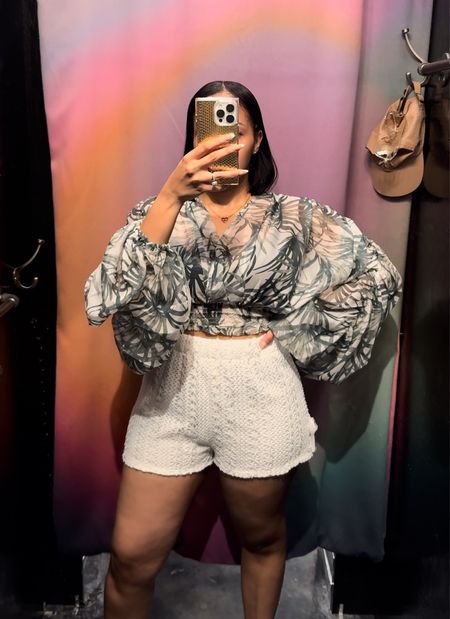 This top is so perfect for summer, but also a great way to conceal my auntie arms😂 IYKYK! Wearing a size medium for reference. (The shorts are a large) 

#LTKStyleTip #LTKSeasonal #LTKMidsize
