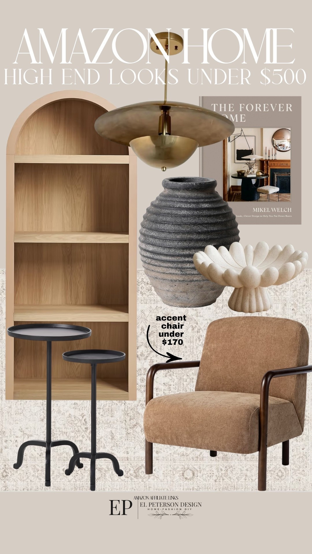 Amazon Home
Tall accent cabinet
Vase
Accent table
Accent Chair
Rug
Bowl
Book
Pendant light

#LTKHome