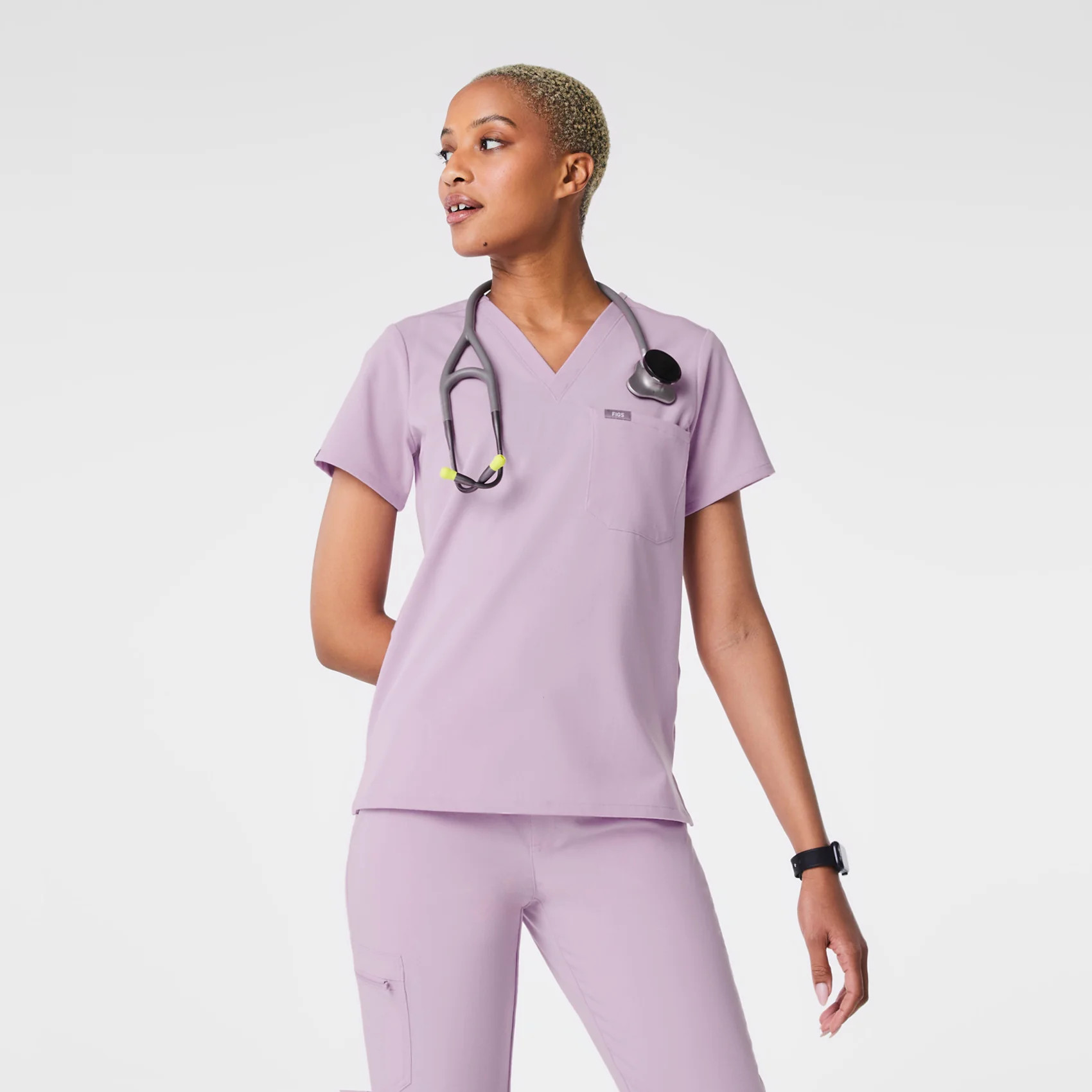 Women's Catarina One-Pocket Scrub Top™ - Lavender Haze · FIGS | FIGS