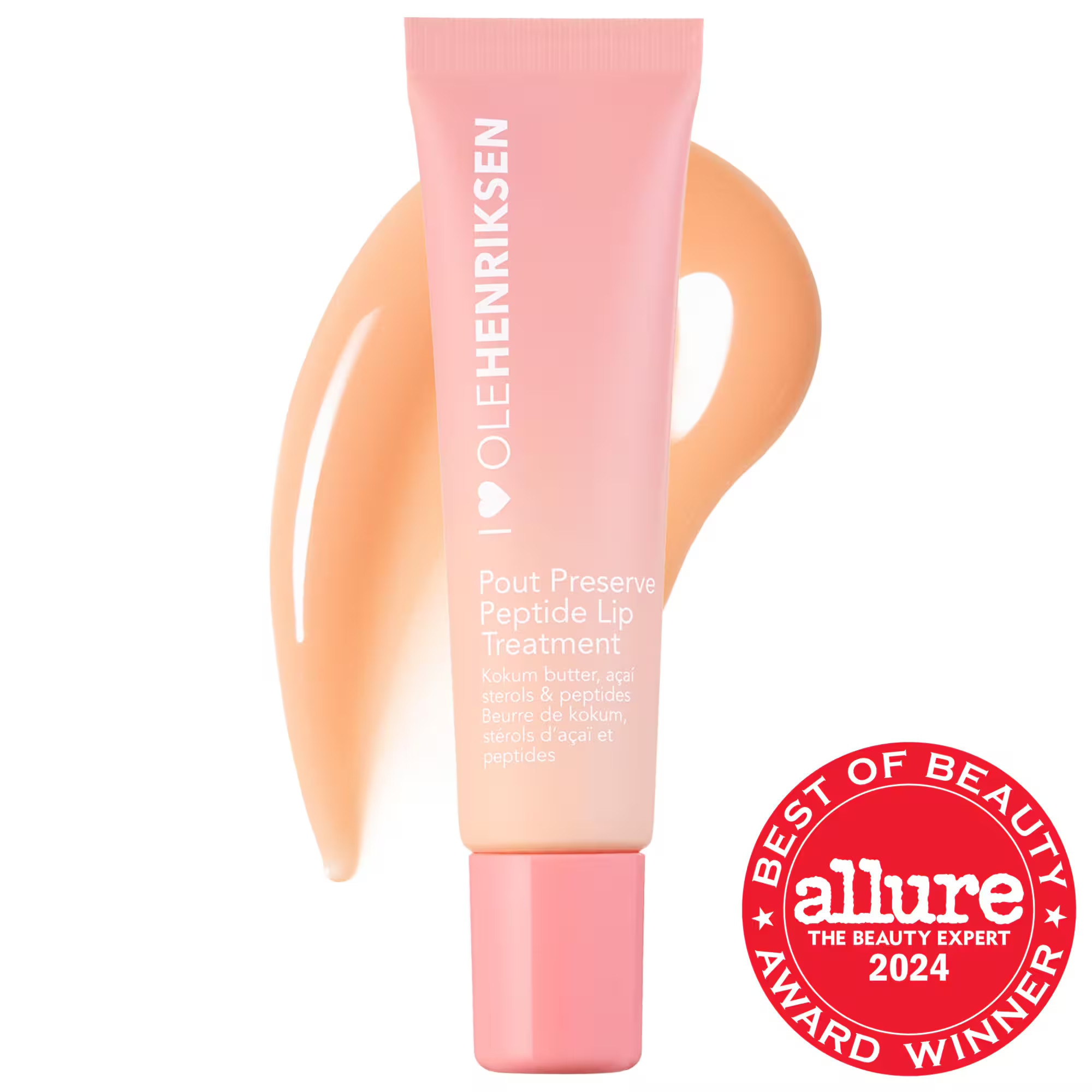 OLEHENRIKSEN Pout Preserve Hydrating Peptide Lip Treatment Peach Glaze - glazed peach tint + sweet peach scent 0.4 oz/12 ml | Sephora (US)