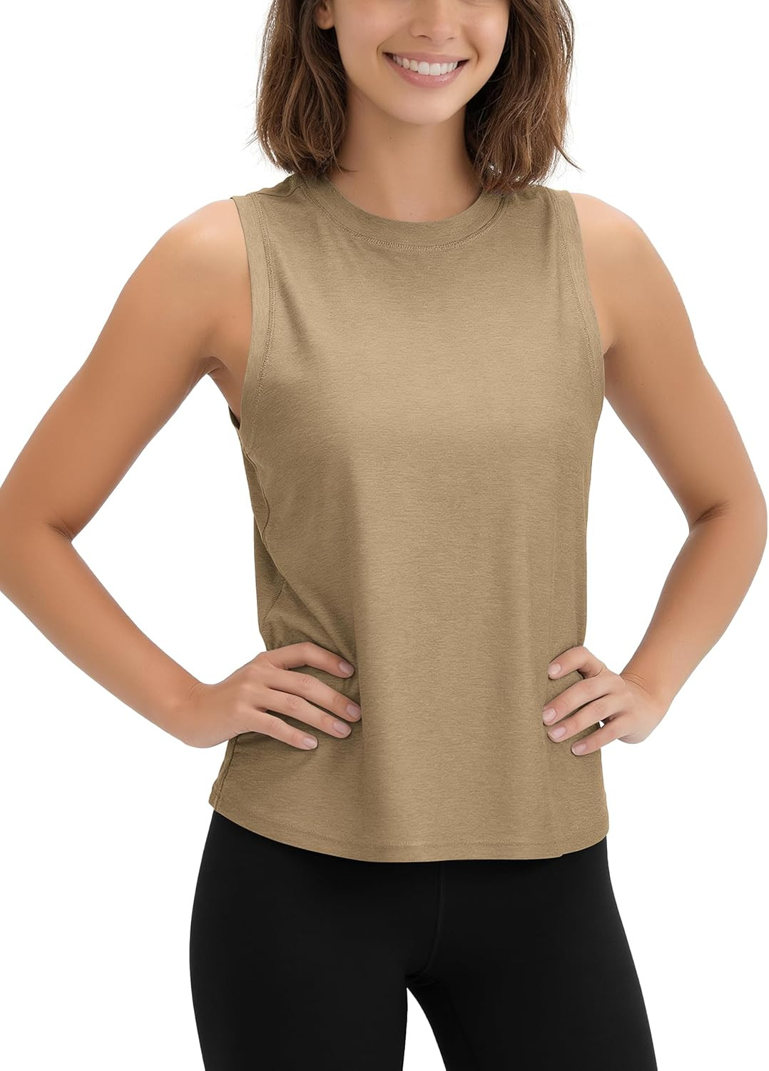 ODODOS Women's Performance Tank Ultra Soft odSTRATUM Tech Sleeveless Tee Shirts High Crew Neck Pullover Top | Amazon (US)