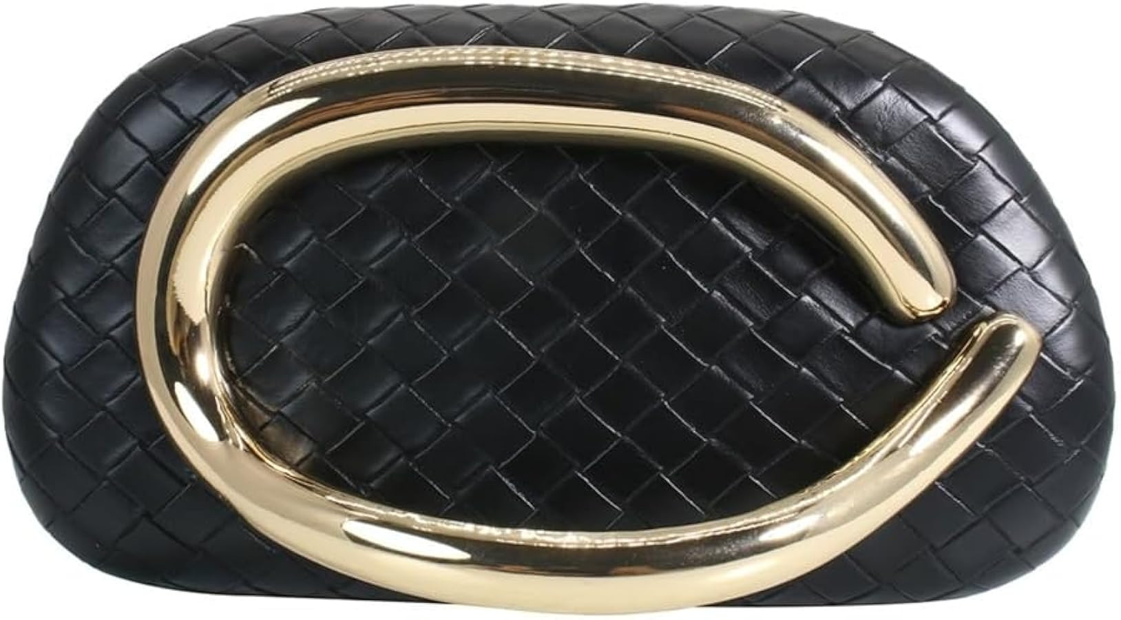 Women Woven PU Leather Clutch Box Metal Handle Evening Bag Trendy Leather Handbag Weave Shoulder ... | Amazon (US)