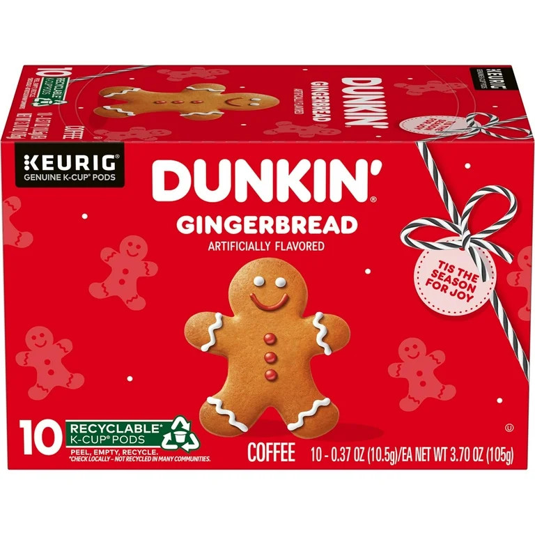 Dunkin’ Gingerbread Artificially Flavored Coffee, K Cup Pods, 10 Ct. | Walmart (US)