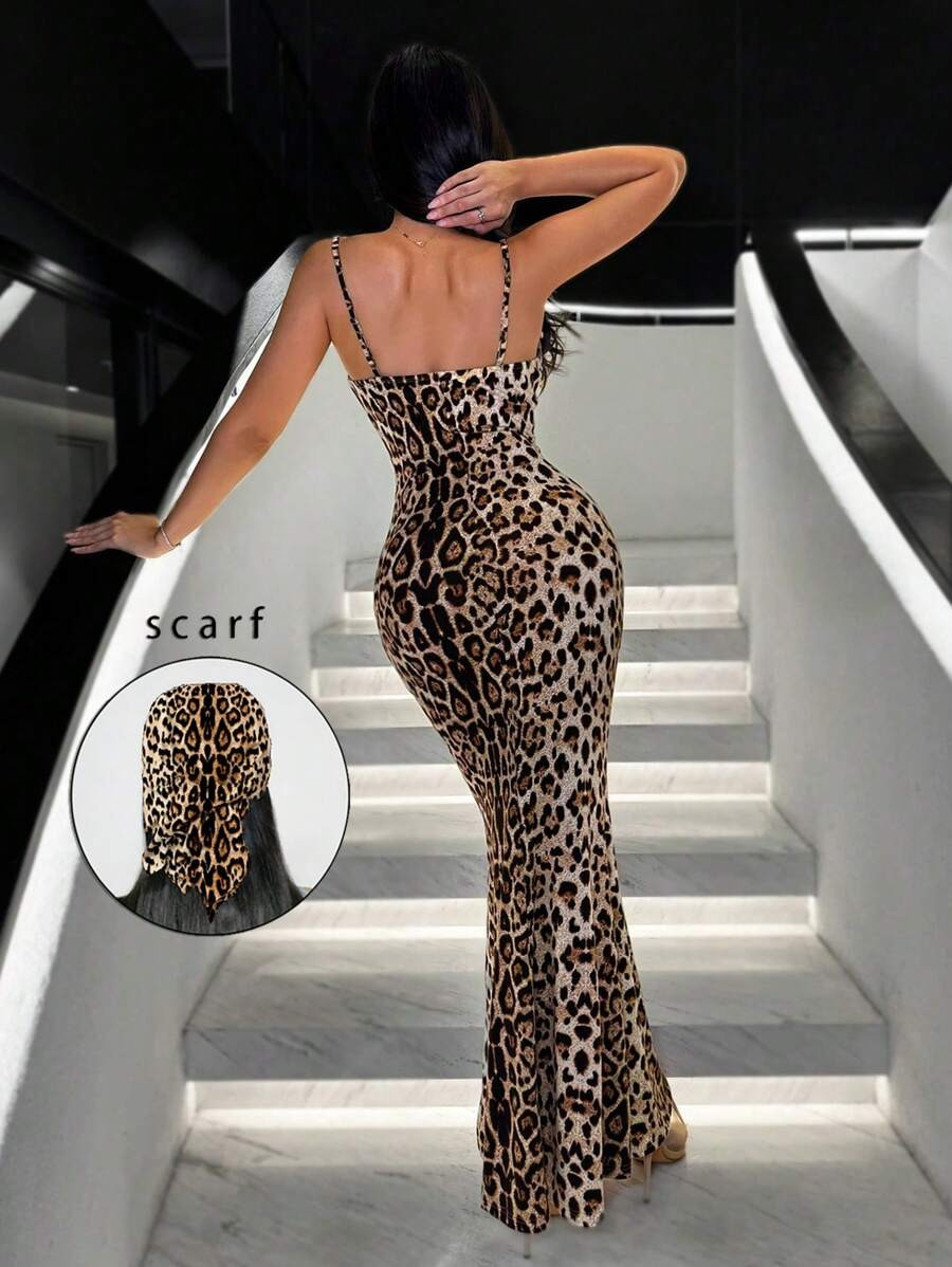 SHEIN SXY Plus Size Women's Spring&Summer Elegant Sexy Daily Basic Leopard Print Spaghetti Strap ... | SHEIN