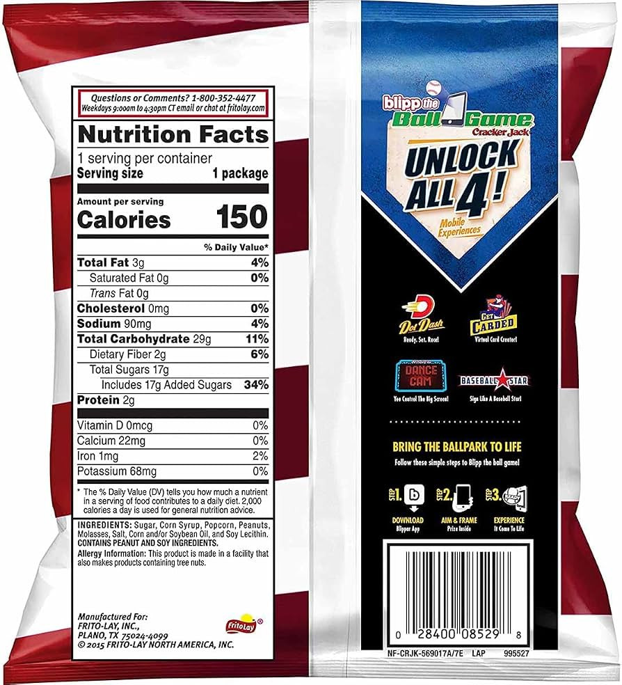Cracker Jack The Original, 1.25 oz Bags Pack of 12 Caramel Coated Popcorn and Peanuts Snack comes... | Amazon (US)