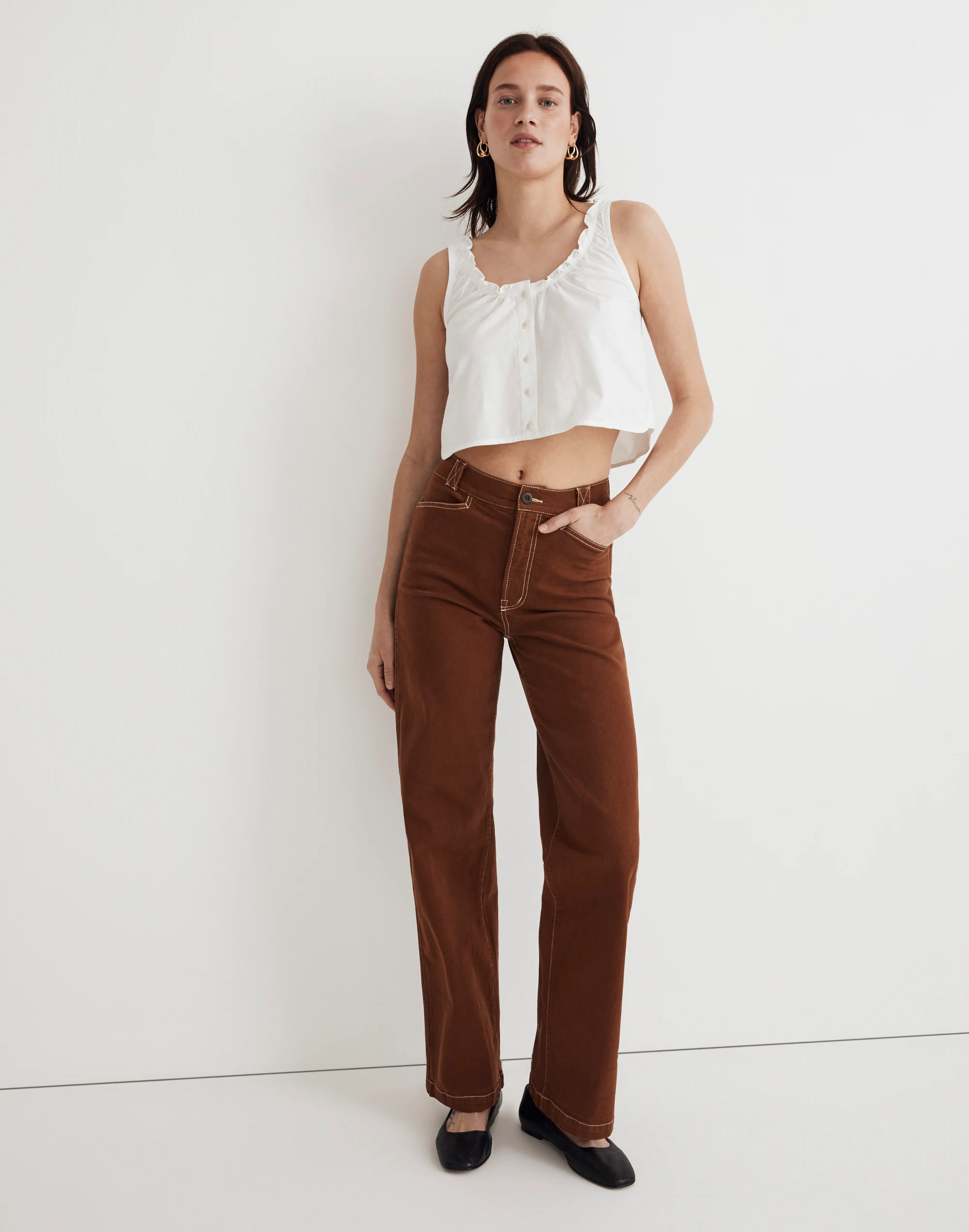 The Emmett Wide-Leg Pant: Garment Dyed Edition | Madewell