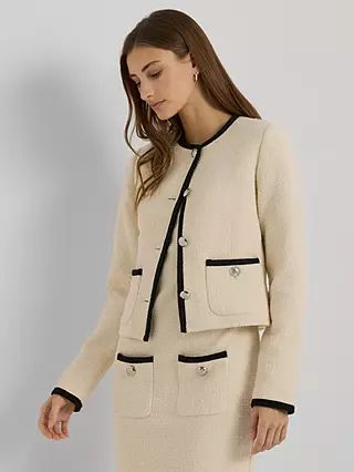 Lauren Ralph Lauren Kirtette Boucle Jacket, Natural/Multi | John Lewis (UK)