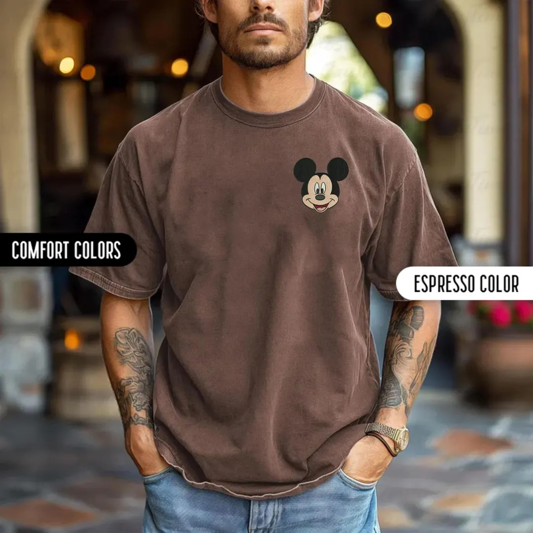 Disney Embroidery Comfort Colors Shirt Mickey Mouse Minnie Mouse Disney Trip Embroidered Shirt Di... | Etsy (US)