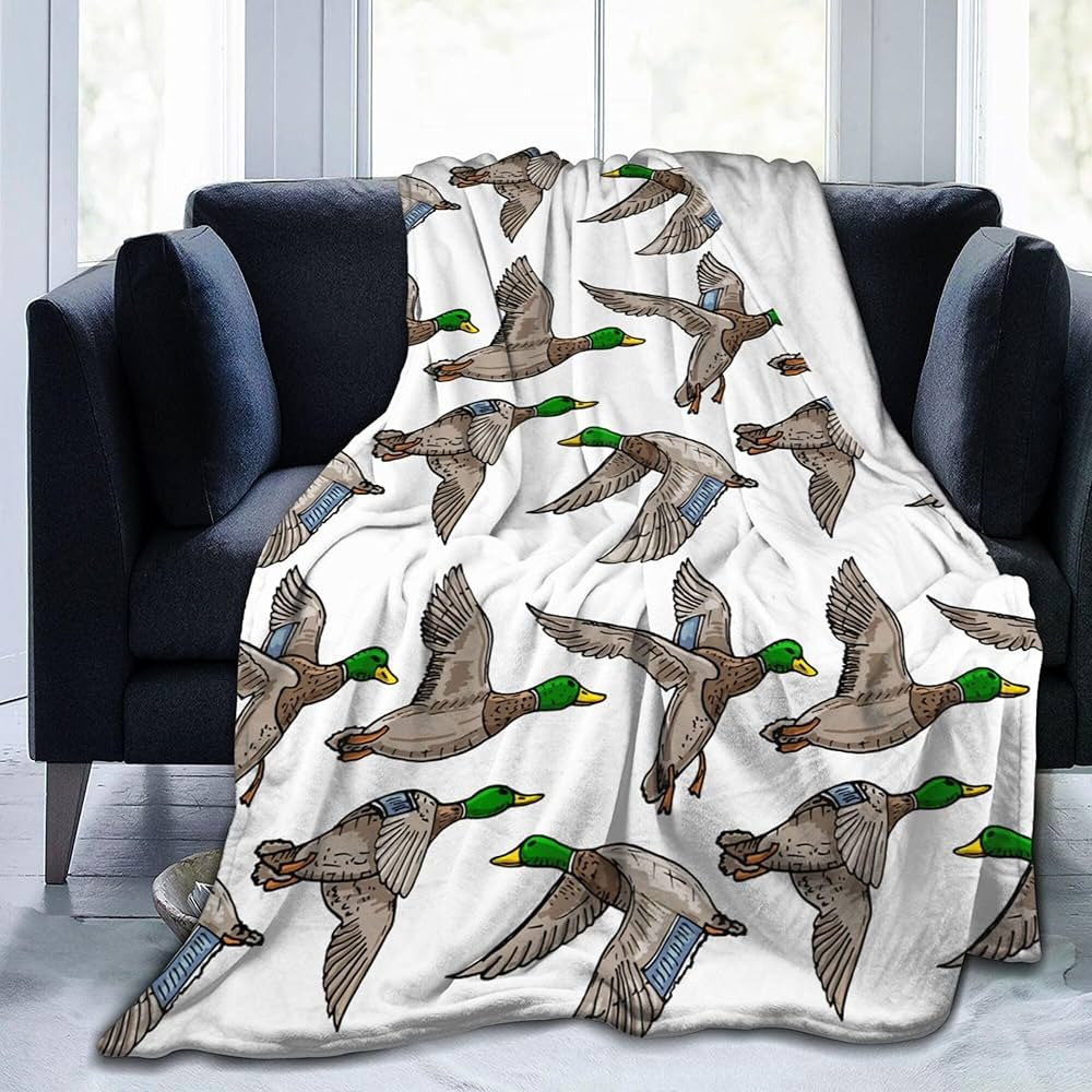Cute Mallard Ducks Blanket,Duck Print Gifts for Kids Ducks Lover,Soft Flannel Throws Lightweight ... | Amazon (US)