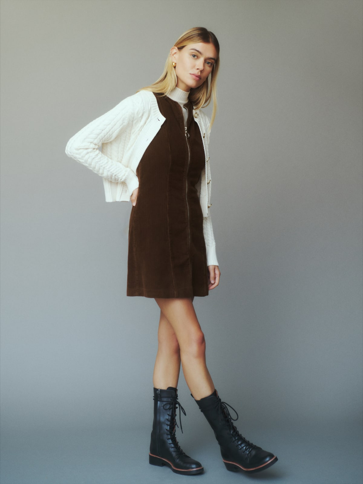 Suzie Corduroy Mini Dress | Reformation (Global)