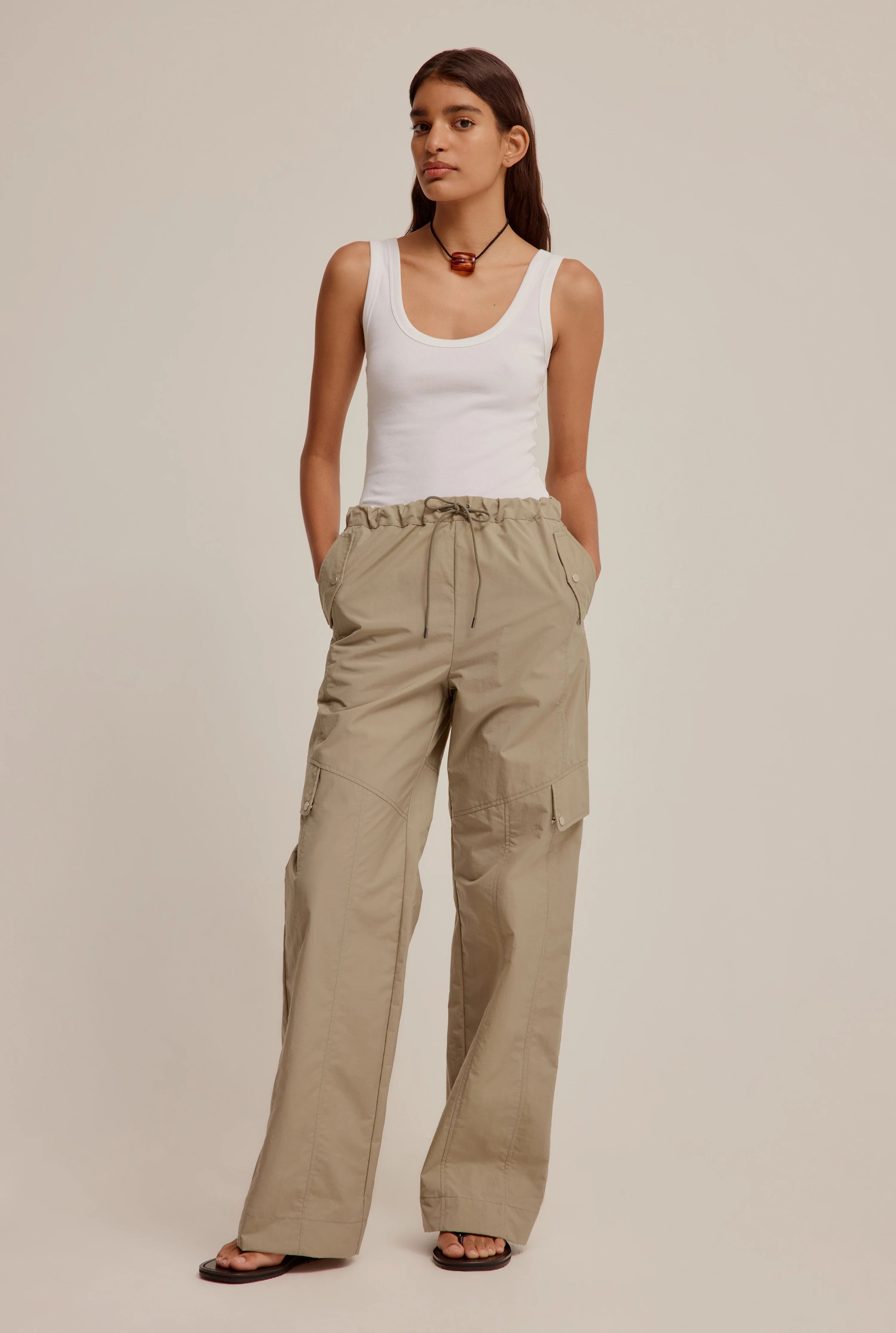 Venroy - Womens Womens Cotton Utility Pant in Pale Khaki | Venroy | Premium Leisurewear designed ... | Venroy AU