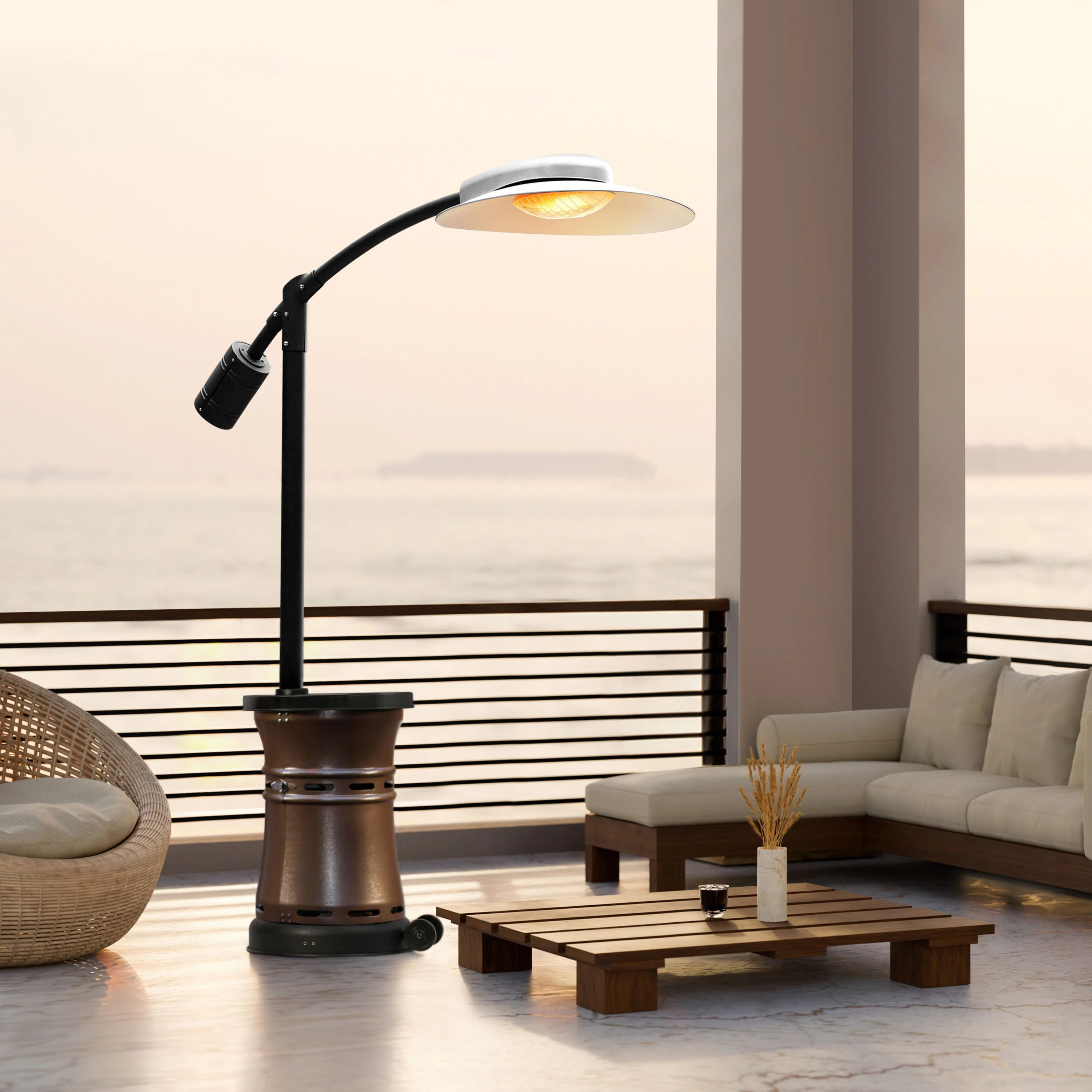 Paragon Outdoor 32000 -BTU Hammertone Bronze Steel Floorstanding Liquid propane Patio Heater | OH-BL32-9M | Lowe's