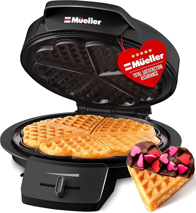 Mueller Heart 5 Waffle Maker, Waffle Iron, Adjustable Browning Control & Nonstick, Cool Touch Han... | Amazon (US)