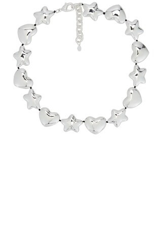 Sandy Liang Beans Necklace in Metallic Silver | FWRD 