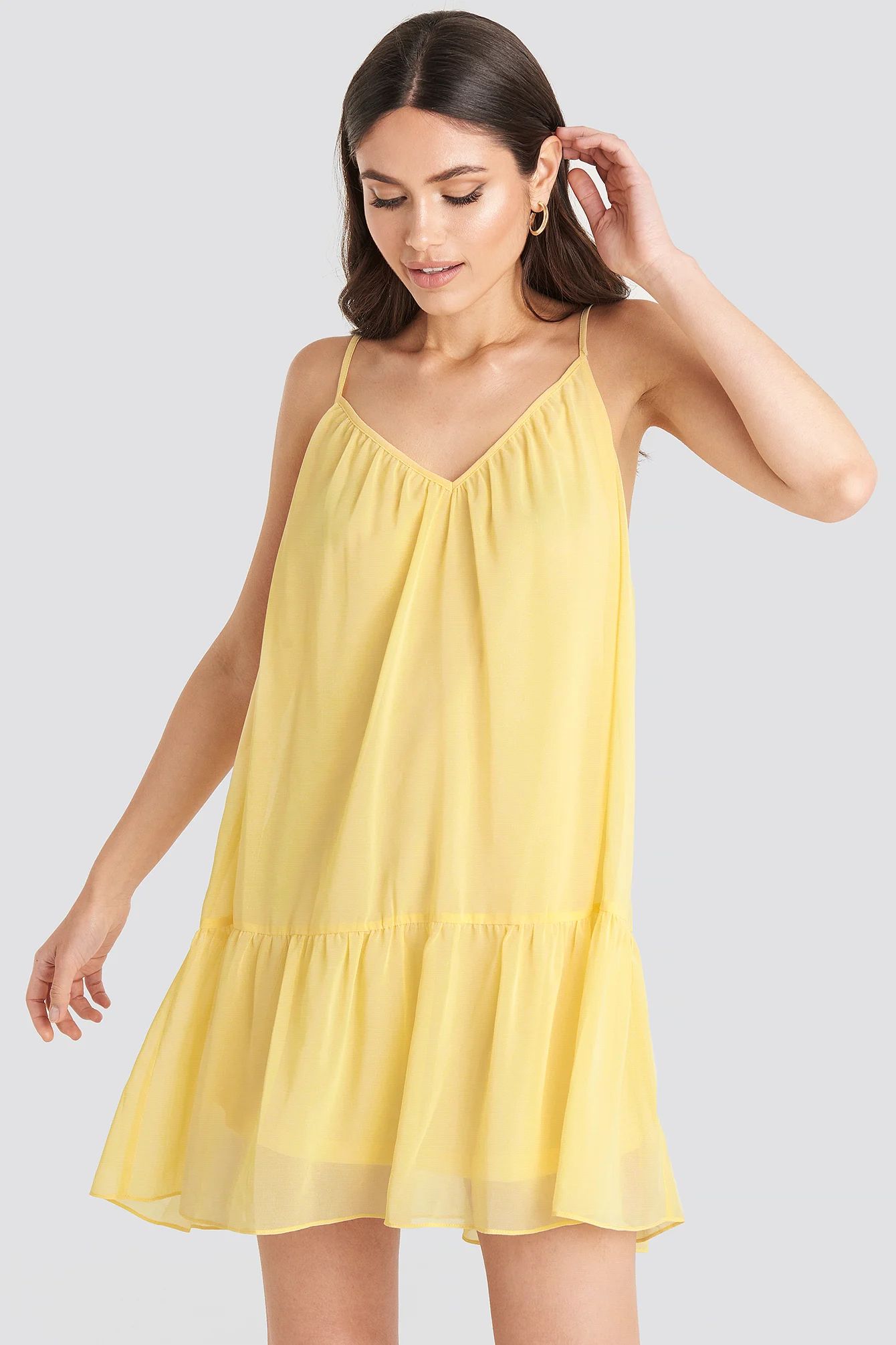 Thin Strap Short Dress Gelb | NA-KD DE, AT, CH