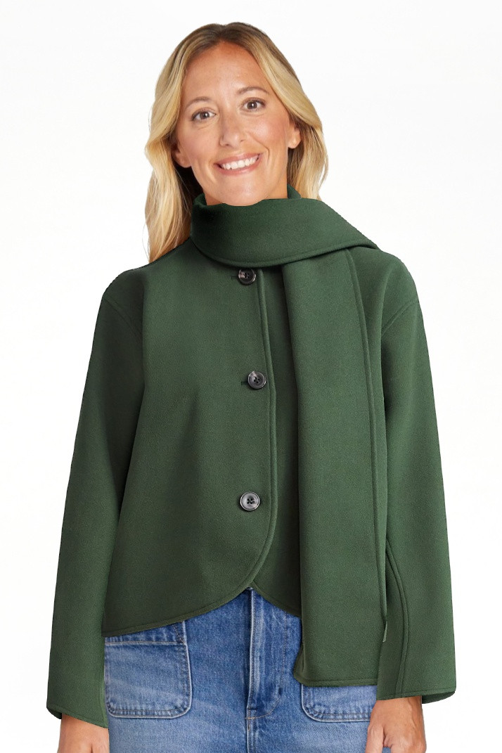 Free Assembly Women's Faux Wool Jacket with Scarf, Sizes XS-XXL | Walmart (US)