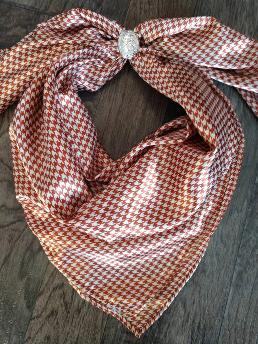 Wild Rag Bronze Brown and White Gingham Houndstooth Cowboy Western Neck Scarf Bandanna by Double ... | Etsy (US)