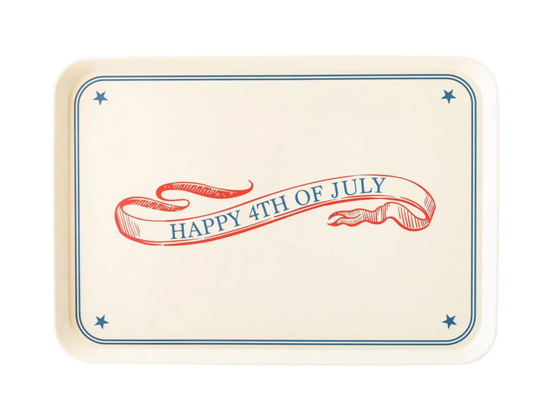 Happy 4th of July Serving Tray, July 4th Tray, Patriotic Platter, Vintage Americana Reusable Bamb... | Etsy (US)