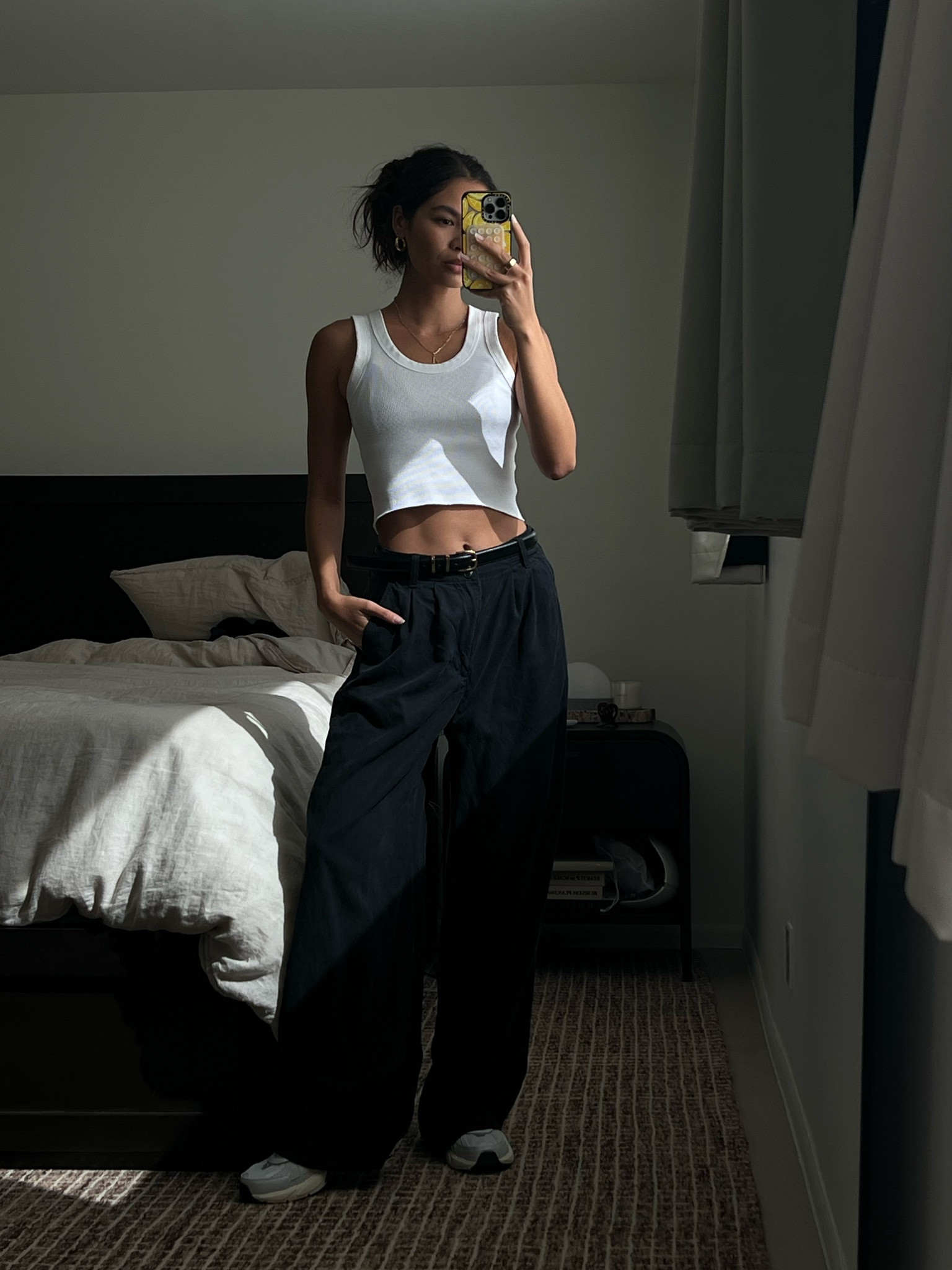 Just got these trousers in literally every color. They are my dream trousers. I can’t fault them, perfect cut, Material, i sized up because I wanted them to sit lower so I had to belt it in this photo so it wouldn’t be too long for my shoes 

#LTKstyletip #LTKSeasonal #LTKxMadewell