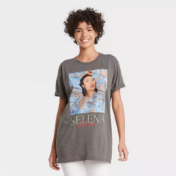 Women's Selena Forever Short Sleeve Graphic T-Shirt - Dark Gray | Target