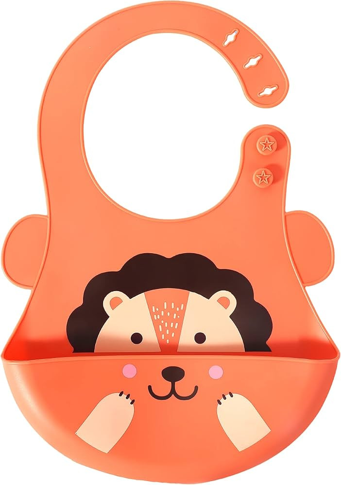 HECCEI Silicone Baby Bib, Cute Baby Feeding Bib, BPA Free Soft Adjustable Fit Waterproof Feeding ... | Amazon (US)