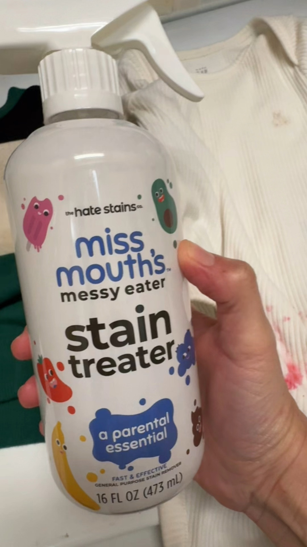 Stain remover for berries 
Baby must haves 