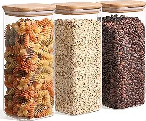 ComSaf 61oz Glass Storage Containers with Lids, Glass Jars with Bamboo Lids, Clear Food Storage J... | Amazon (US)