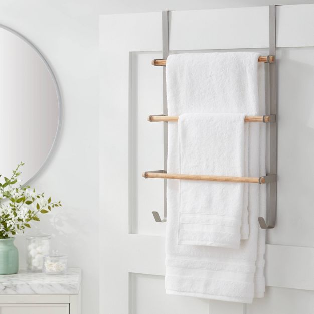 Over the Door Tiered Towel Rack with Wood - Brightroom™ | Target