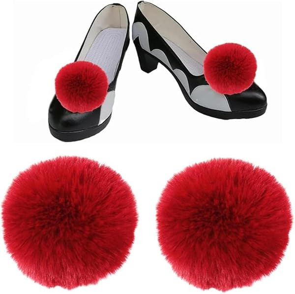 2 Pcs Halloween Pom Pom Shoe Clips Red Fluffy Shoe Charms Detachable Shoe Accessories for Party C... | Amazon (US)