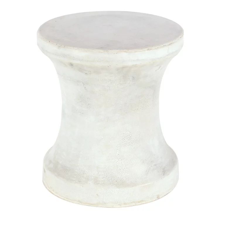 DecMode 14" x 16" White Fiberclay Outdoor Accent Table, 1-Piece | Walmart (US)