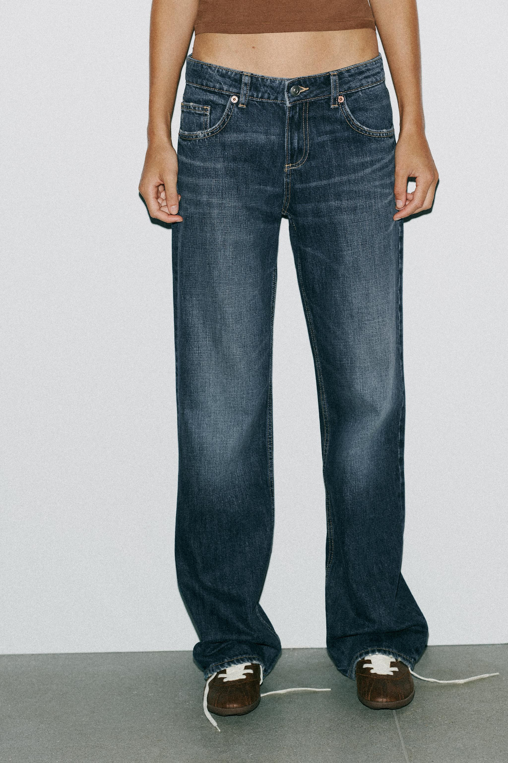 TRF WIDE-LEG LOW-RISE JEANS | Zara UK