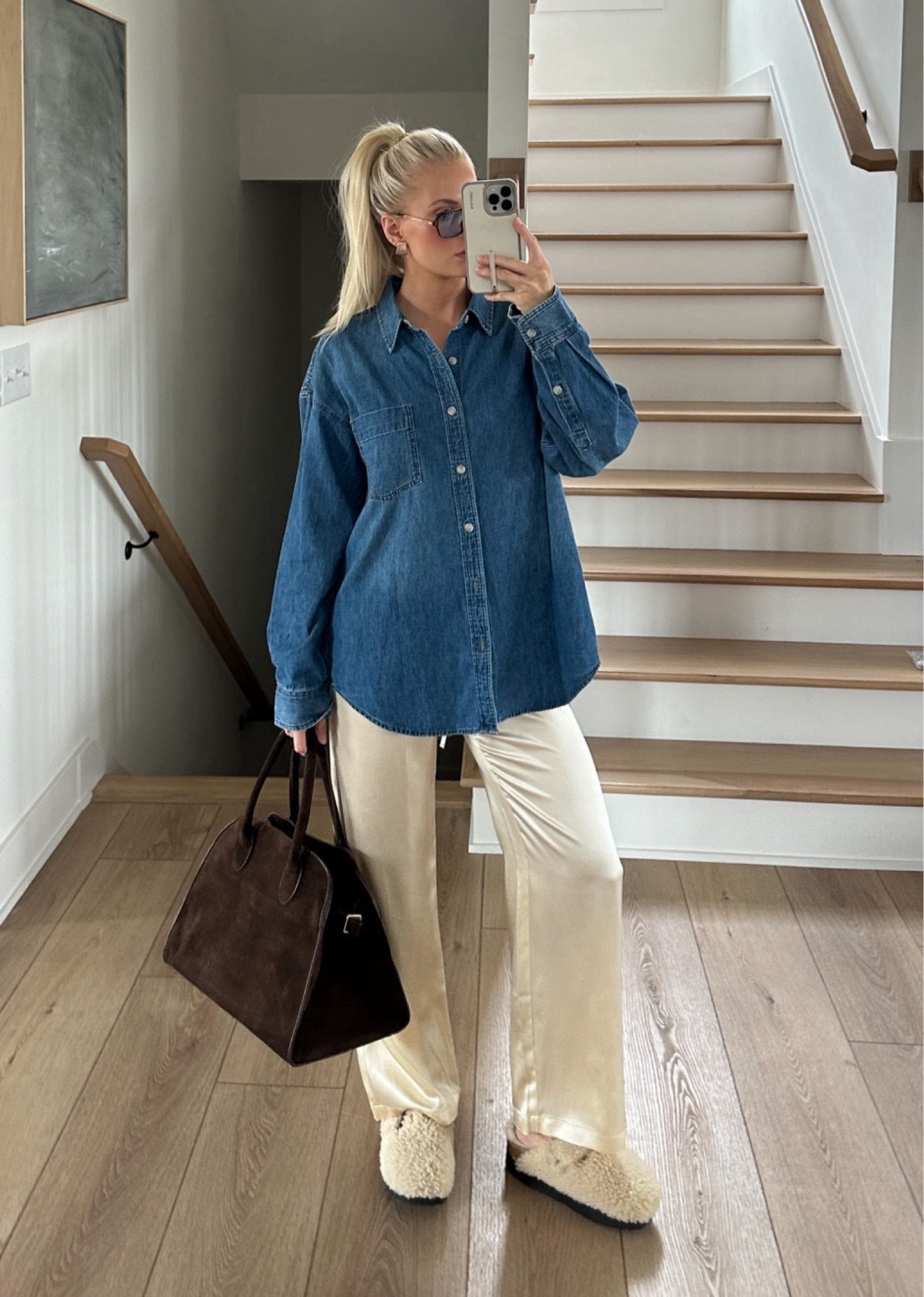 Casual fall outfit: sized up to medium in shirt. Size small in pants, true size in shoes. Brown is size large, coffee color  
#weekendwear #kathleenpost #casualoutfit

#LTKFindsUnder100 #LTKStyleTip #LTKSeasonal