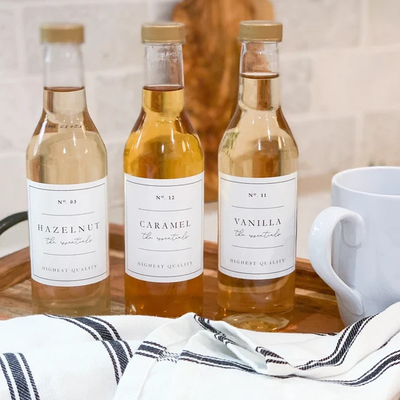 Waterproof Coffee Syrup Labels Labels for Coffee Bar Coffee | Etsy | Etsy (US)