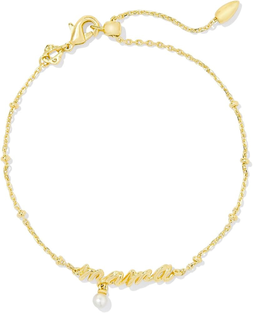 Kendra Scott Mama Script Delicate Chain Bracelet in White Pearl, Fashion Jewelry for Women | Amazon (US)
