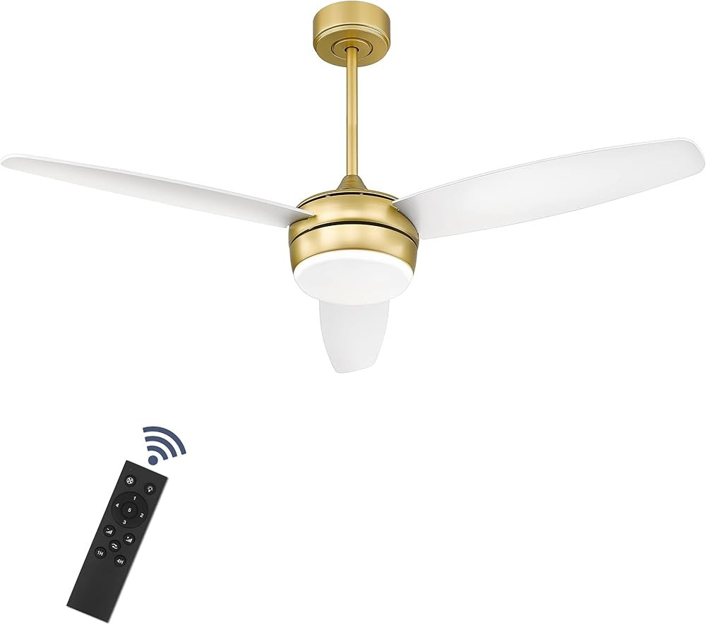 YOUKAIN Modern Ceiling Fan, 52 Inch Gold Ceiling Fan with Light and Remote Control, LED Ceiling F... | Amazon (US)