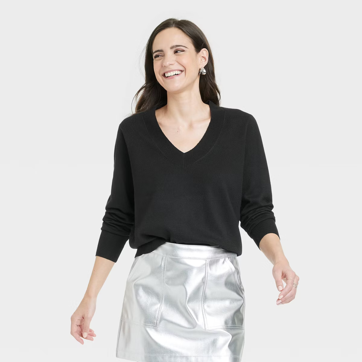 Women's Fine Gauge V-Neck Sweater - A New Day™ | Target