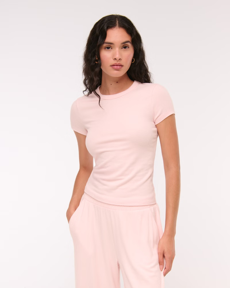 Short-Sleeve Cozy Lounge Knit Tee | Abercrombie & Fitch (US)