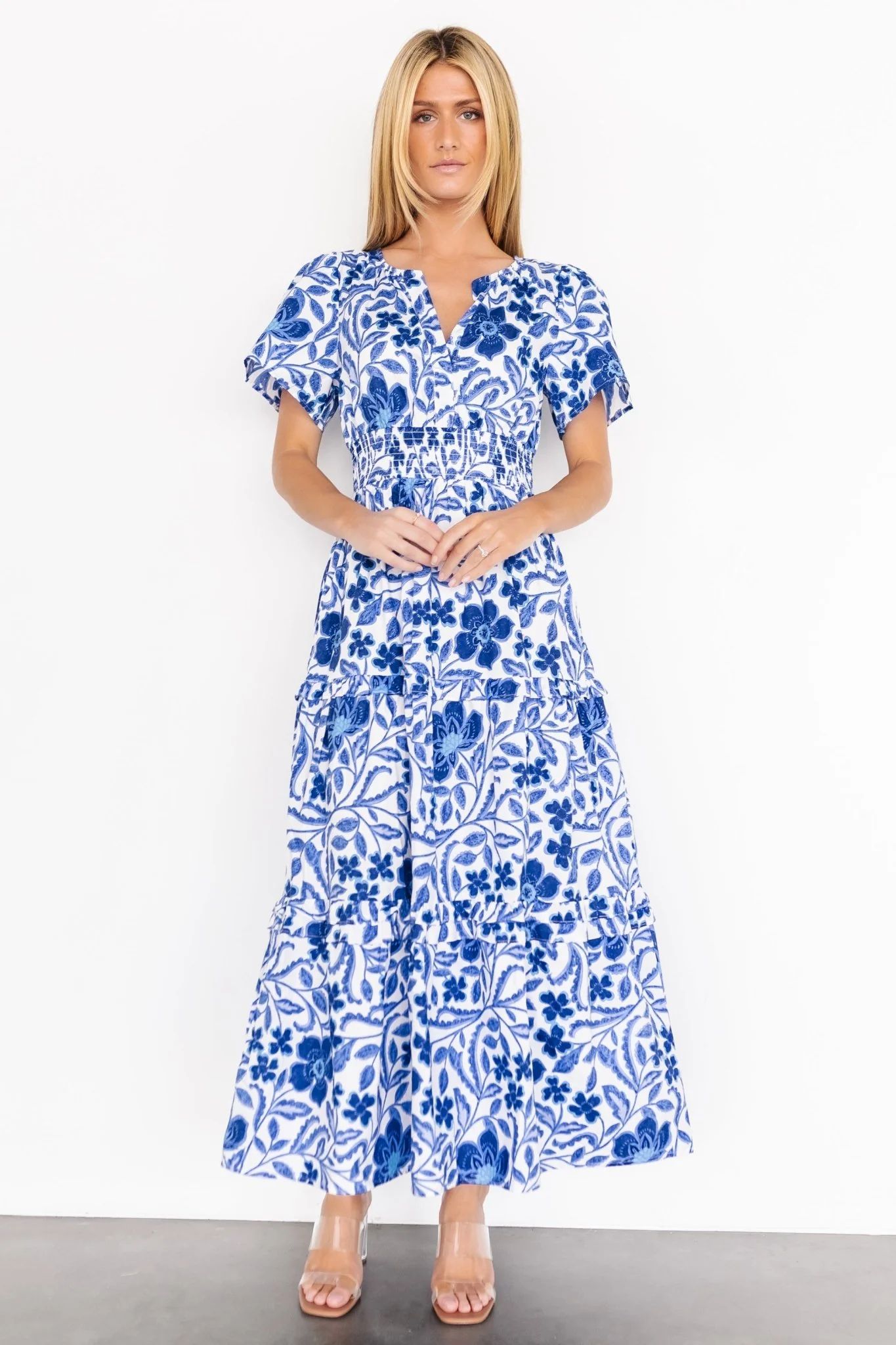 Kiana Poplin Maxi Dress | Blue Multi | Baltic Born