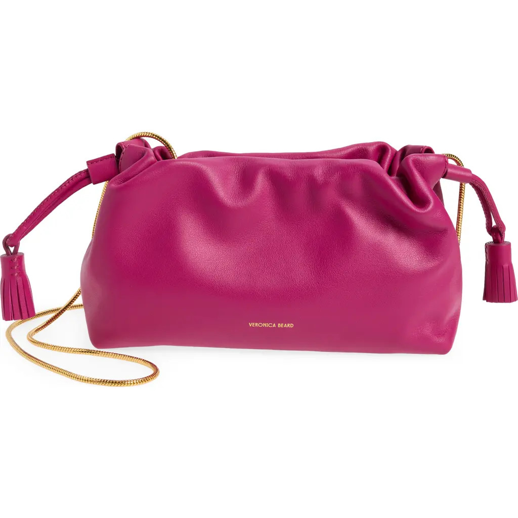 Veronica Beard Small Stash Leather Bag in Berry at Nordstrom | Nordstrom