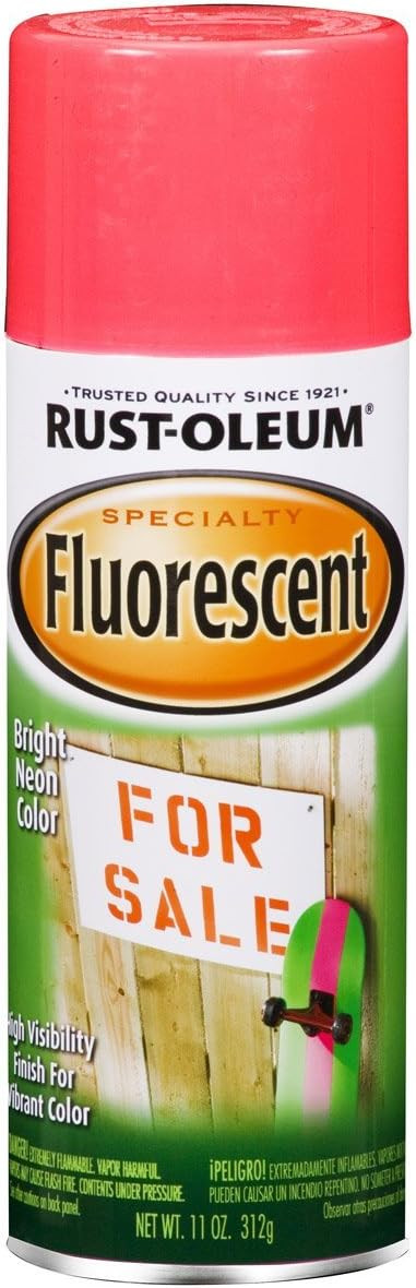 Rust-Oleum 342569 Specialty Fluorescent Spray Paint, 11 oz, Pink | Amazon (US)