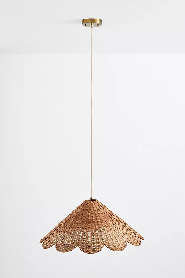 Maude Scalloped Rattan Pendant | Anthropologie (US)
