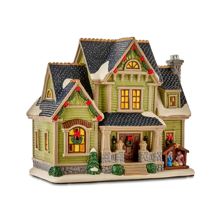 Light-Up Porcelain Country Charm Residence Christmas Village Building, Multicolor, 7.25", by Holi... | Walmart (US)