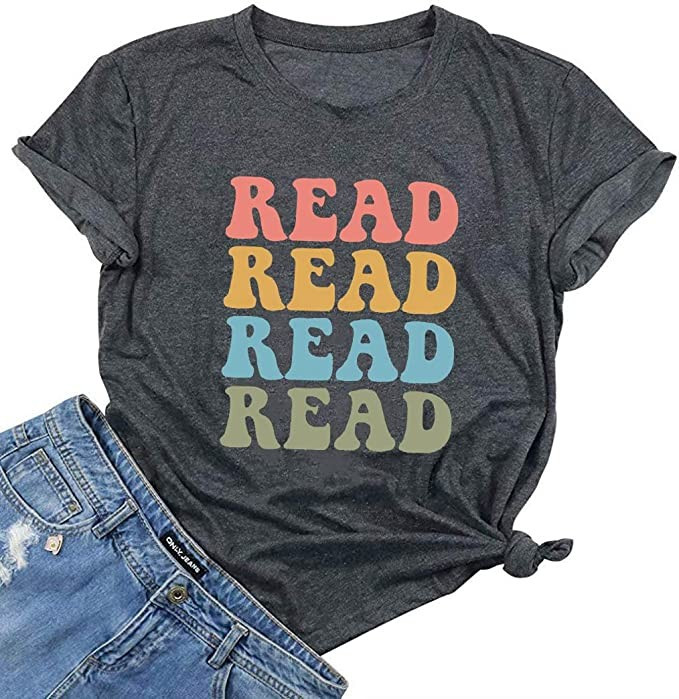Read Book Shirt Women Book Lovers Tops Bookworm Shirt Funny Retro Read Graphic Print Reading Shor... | Amazon (US)