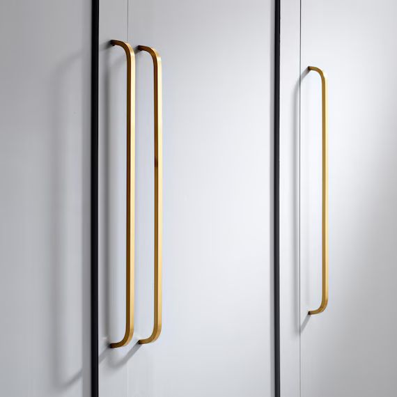 Premium Thin Solid Brass Bar Handles Modern Gold Cabinet | Etsy | Etsy (US)
