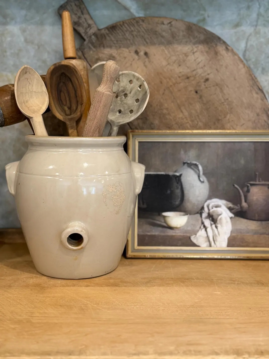 Rare Antique French Beige Confit Pot With Spout – 9.25” Stoneware Jar – Unique Glaze – Co... | Etsy (US)